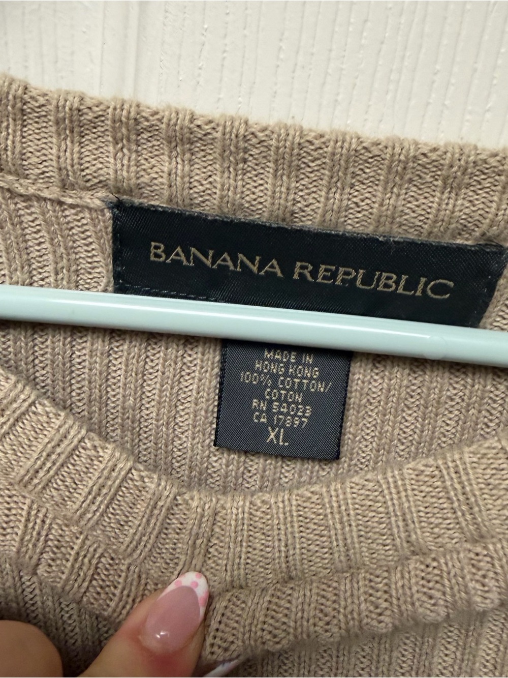 Beige Ribbed Crewneck Sweater - Picture 2 of 4